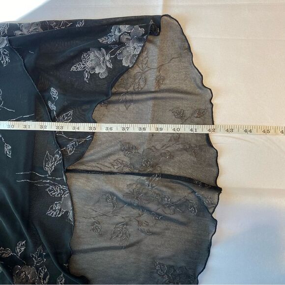 90s Byer Too! Deadstock Floral Black Midi Dress Size Small - Picture 13 of 13